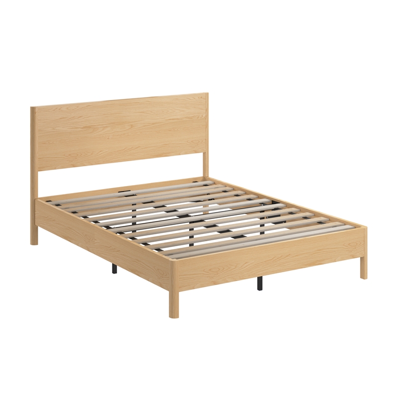 Vera Queen Platform Bed Frame with Headboard - Premium Wood Materials