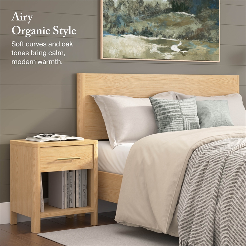 Bush Home Vera Nightstand with Drawer - Set of 2 - Premium Wood Materials