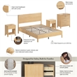 Bush Home Vera Queen Platform Bed & Dresser & 2 Nightstands - Premium Wood
