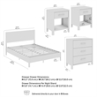 Bush Home Vera Queen Platform Bed & Dresser & 2 Nightstands - Premium Wood