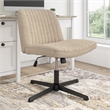 Sutton Armless Computer Chair Without Wheels in Cool Beige Fabric