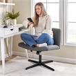 Sutton Armless Computer Chair Without Wheels in Dark Charcoal Fabric