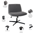 Sutton Armless Computer Chair Without Wheels in Dark Charcoal Fabric