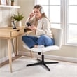 Sutton Armless Computer Chair Without Wheels in Light Cream Fabric