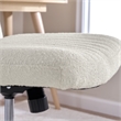 Sutton Armless Computer Chair Without Wheels in Light Cream Fabric