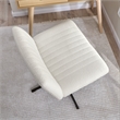 Sutton Armless Computer Chair Without Wheels in Light Cream Fabric