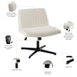 Sutton Armless Computer Chair Without Wheels in Light Cream Fabric