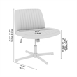 Sutton Armless Computer Chair Without Wheels in Light Cream Fabric