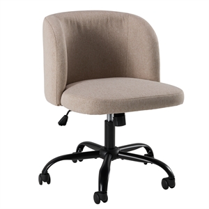 Pembroke Armless Desk Chair for Home Office in Beige Fabric