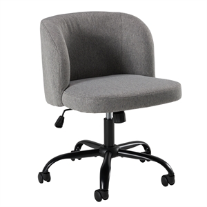 pembroke armless desk chair for home office in warm gray fabric