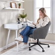 Fairfax Mid Century Modern Desk Chair for Home Office in Dark Charcoal Fabric