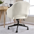 Fairfax Mid Century Modern Desk Chair for Home Office in Light Cream Fabric