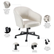 Fairfax Mid Century Modern Desk Chair for Home Office in Light Cream Fabric