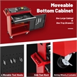 Auro Nest Home Tool Chest 5-Drawer Rolling Tool Storage Cabinet in Red