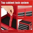Auro Nest Home Tool Chest 5-Drawer Rolling Tool Storage Cabinet in Red