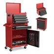 Auro Nest Home Tool Chest 5-Drawer Rolling Tool Storage Cabinet in Red