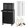 Auro Nest Home Tool Chest 5-Drawer Rolling Tool Storage Cabinet in Black