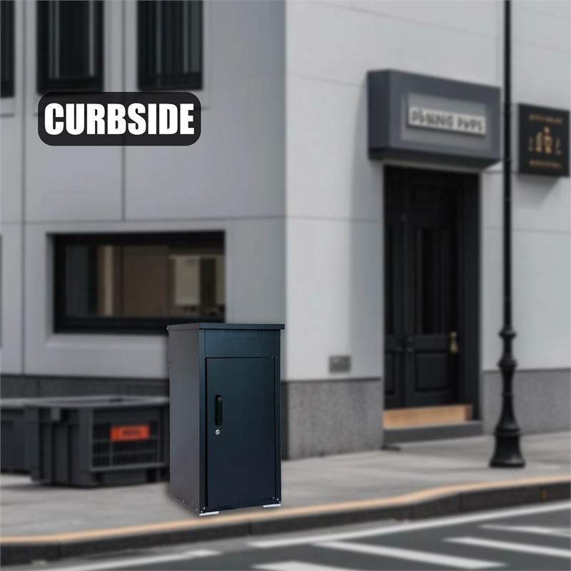 Auro Nest Home Cold-Rolled Steel Package Delivery Box in Black
