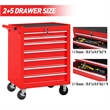 Auro Nest Home Rolling Tool Chest with 7-Drawer Tool Box in Red