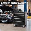 Auro Nest Home 5-Drawer Rolling Tool Chest w/Lock & Key in Black