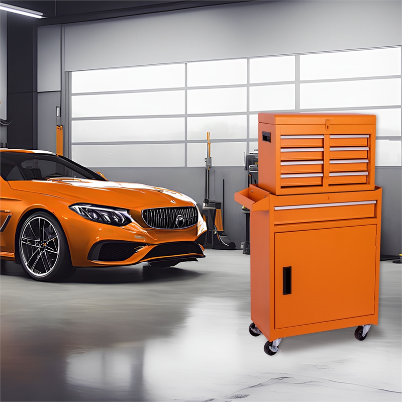 Auro Nest Home Tool Chest 5-Drawer Rolling Tool Storage Cabinet in Orange
