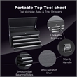 Auro Nest Home 8-Drawer Rolling Tool Storage Cabinet in Black