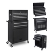 Auro Nest Home 8-Drawer Rolling Tool Storage Cabinet in Black