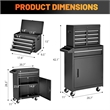 Auro Nest Home Tool Chest 5-Drawer Rolling Tool Storage Cabinet in Black