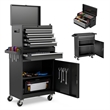 Auro Nest Home Tool Chest 5-Drawer Rolling Tool Storage Cabinet in Black