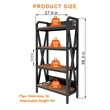 56.30'' 4-Level Metal and Wooden Bakers Rack Storage shelves in Black