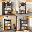 56.30'' 4-Level Metal and Wooden Bakers Rack Storage shelves in Black