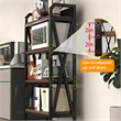 56.30'' 4-Level Metal and Wooden Bakers Rack Storage shelves in Black