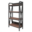 56.30'' 4-Level Metal and Wooden Bakers Rack Storage shelves in Black