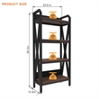 56.30'' 4-Level Storage Shelves Mental and Wooden Bakers Rack in Black