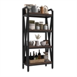 56.30'' 4-Level Storage Shelves Mental and Wooden Bakers Rack in Black