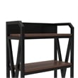 56.30'' 4-Level Storage Shelves Metal and Wooden Bakers Rack in Black