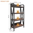 56.30'' 4-Level Storage Shelves Metal and Wooden Bakers Rack in Black
