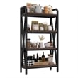 56.30'' 4-Level Storage Shelves Metal and Wooden Bakers Rack in Black