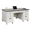 Martin Furniture Hartford White Wood Double Pedestal Desk Executive Desk