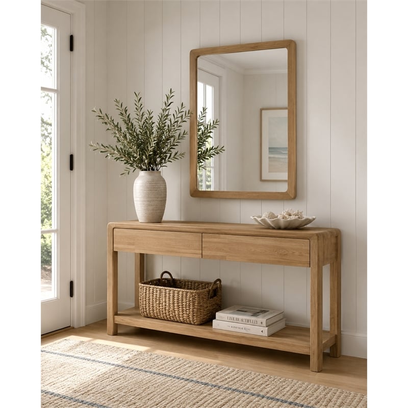 Finn & Louise Chatham Mirror in Warm Maple - Brown - Wood - Transitional
