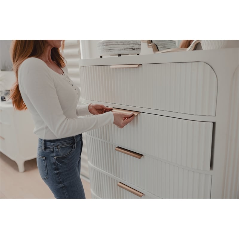 Finn & Louise Montauk 5-Drawer Solidwood Chest in White