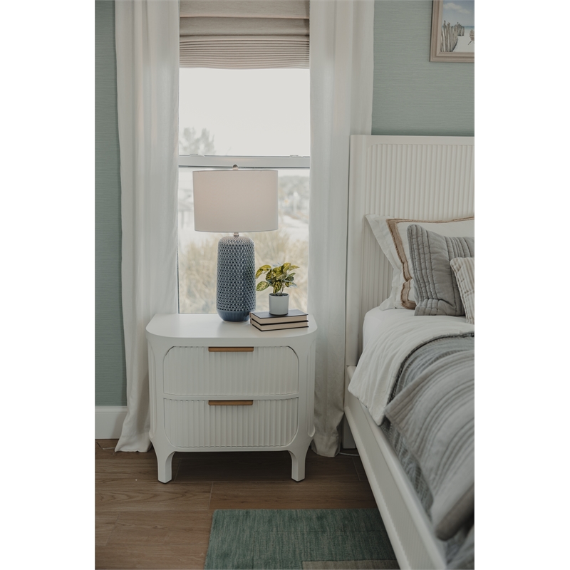 Finn & Louise Montauk 2-Drawer Solidwood Nightstand in White