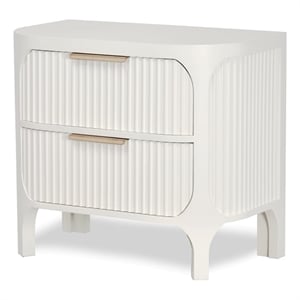 Finn & Louise Montauk 2-Drawer Solidwood Nightstand in White