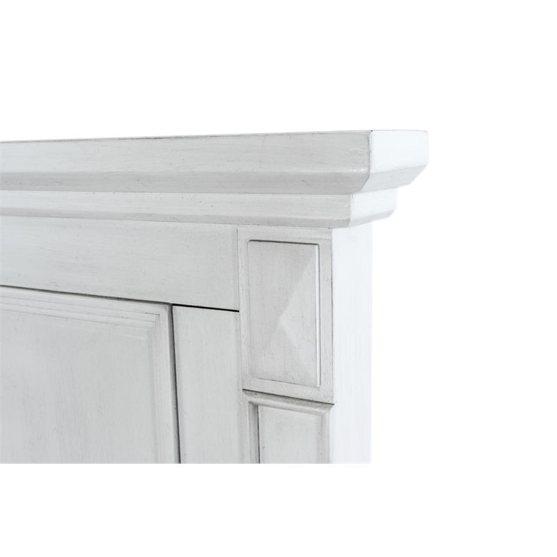 Finn & Louise Point Breeze Queen Bed with Storage in White & Soft Grey Glaze