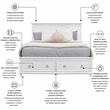 Finn & Louise Point Breeze Queen Bed with Storage in White & Soft - Wood