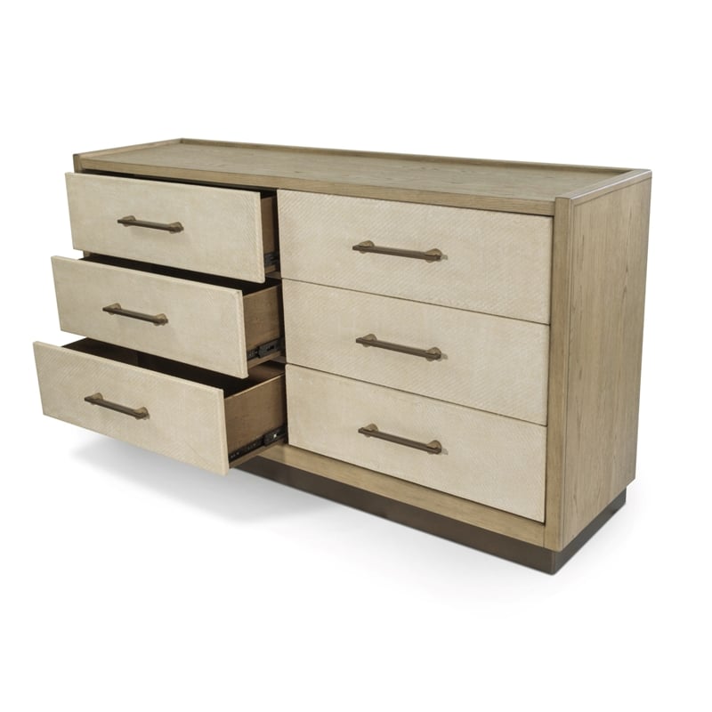 Finn & Louise Rio Vista Woven 6 Drawer Dresser in Earth Tones & Clay