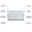 Finn & Louise Point Breeze 7 Drawer Dresser in White & Soft Grey - Wood