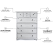 Finn & Louise Point Breeze 5 Drawer Chest in White Finish & Soft - Wood