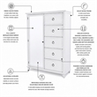Finn & Louise Point Breeze Mirrored Door Chest in White & Soft Grey - Wood