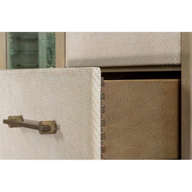 Finn & Louise Rio Vista Woven Mirrored Door Chest in Muted - Brown - Wood